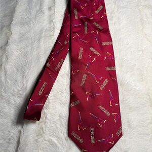 Vintage Silvio Calanni Red Paris Eiffel Tower Tie